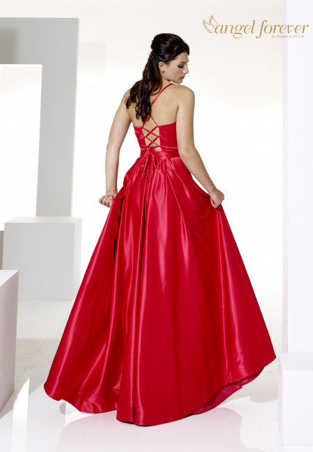 Angel Forever red satin ballgown